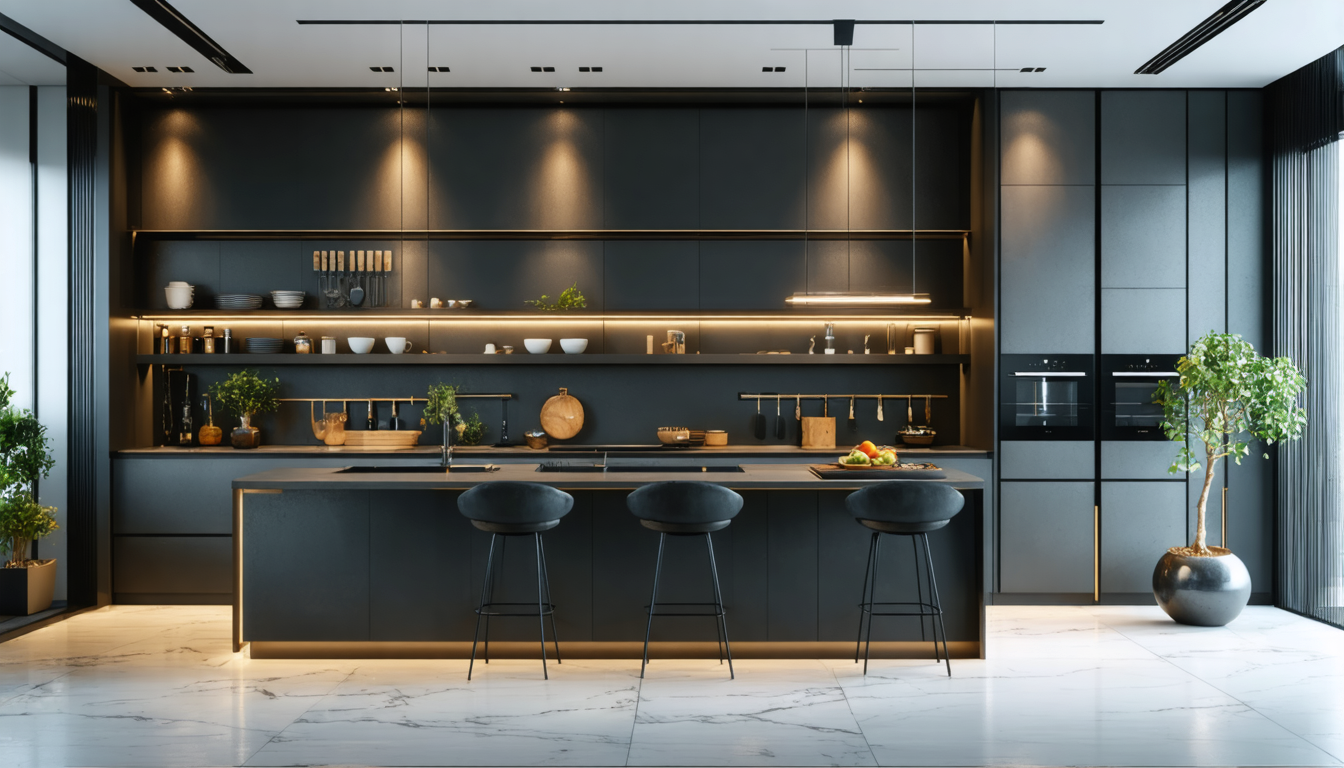 Роскошная черная кухня